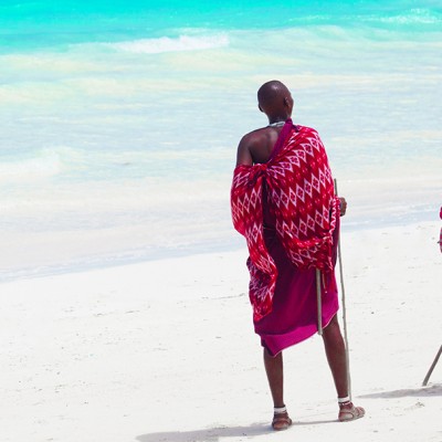 Maasai on the beach