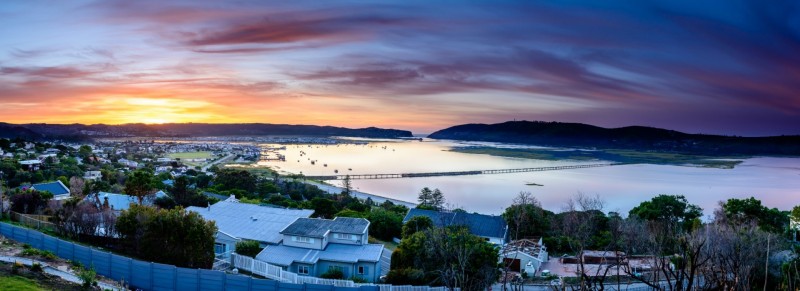 A ultra wide panorama of Knysna lagoon at sunrise South Africa shutterstock 794979784