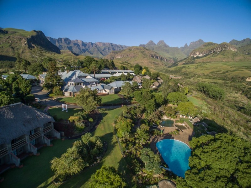 Cathedral Peak Hotel Aerial