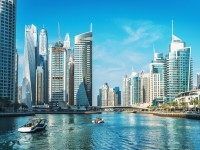Panorama of Dubai Marina in UAE modern skyscrapers and port with luxury yachts. iStock 1266923176 1