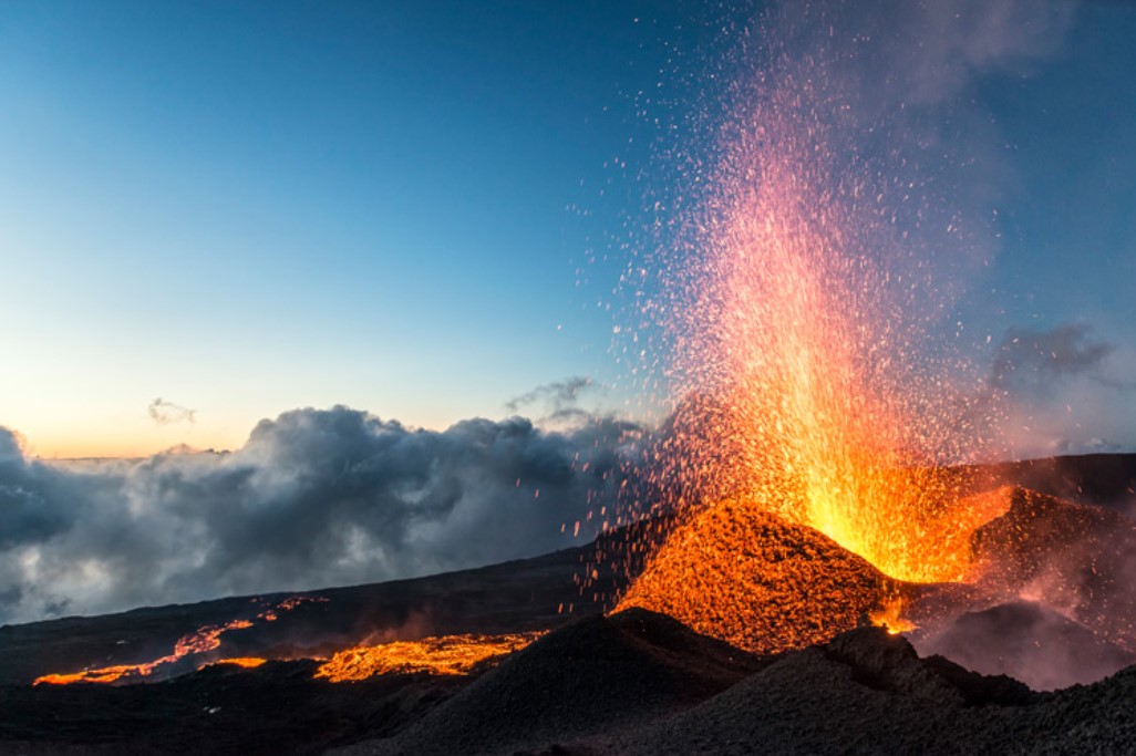 Reunion Island volcano