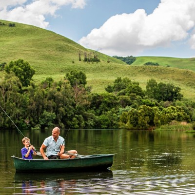 Fishing on the dam