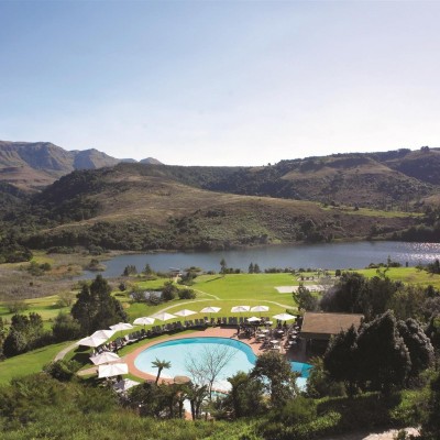 Aerial view of resort