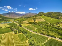 Franschoek winelands and mountain countryside South Africa v2