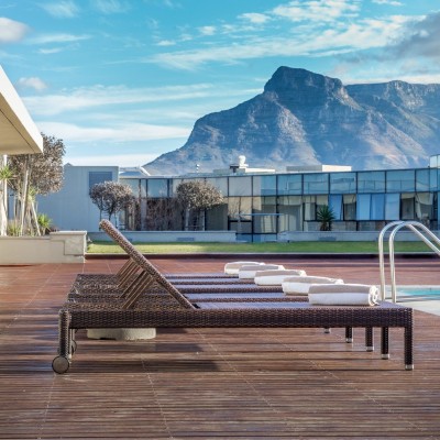 Pool area with a view