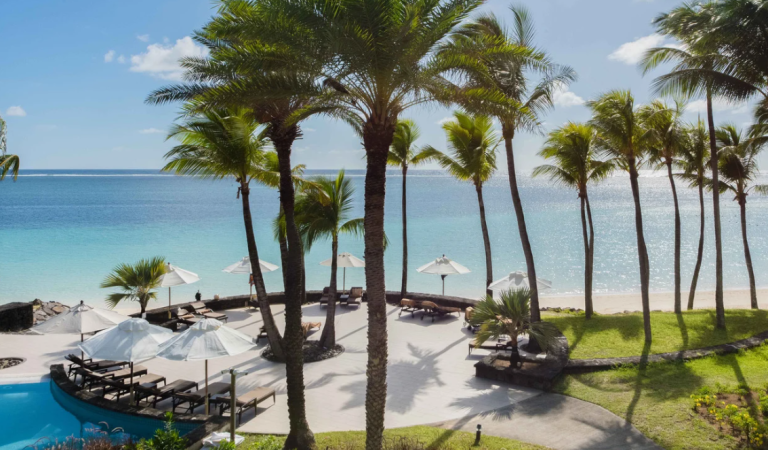 Mauritius coastline of a resort