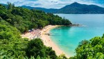 Thailand beach with beachgoers