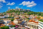 View of the Acropolis from the Plaka Athens Greece iStock 961163194 1