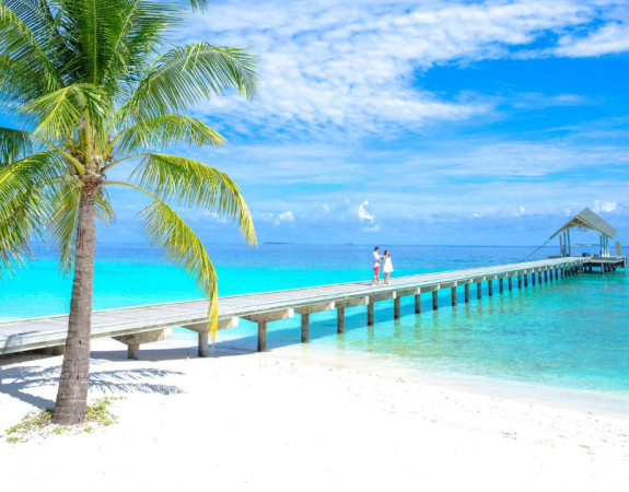Mauritius coastline of a resort