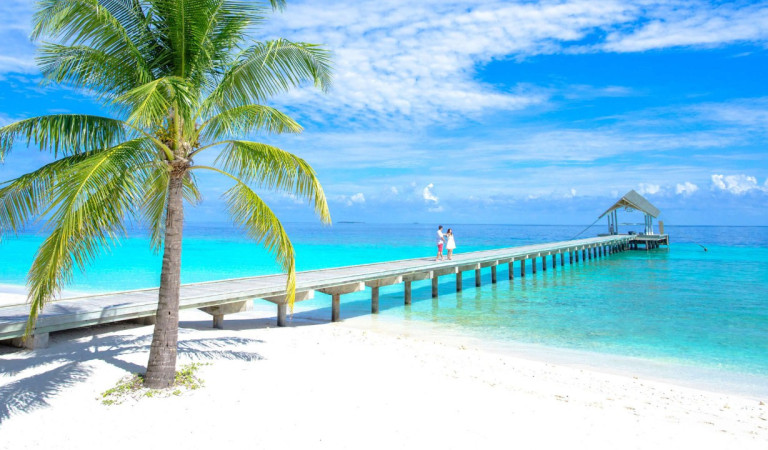 Mauritius coastline of a resort