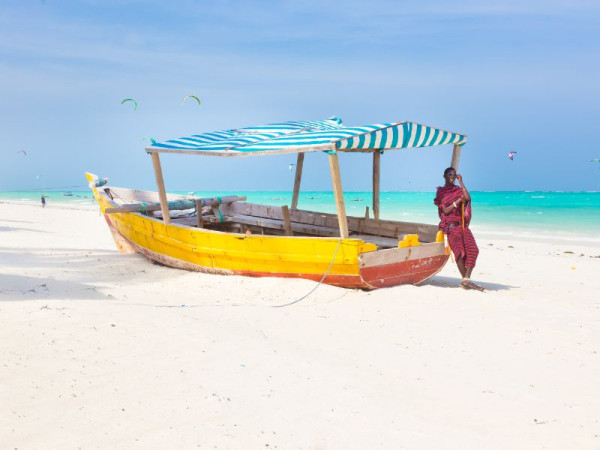 A boat on the beach in Zanzibar