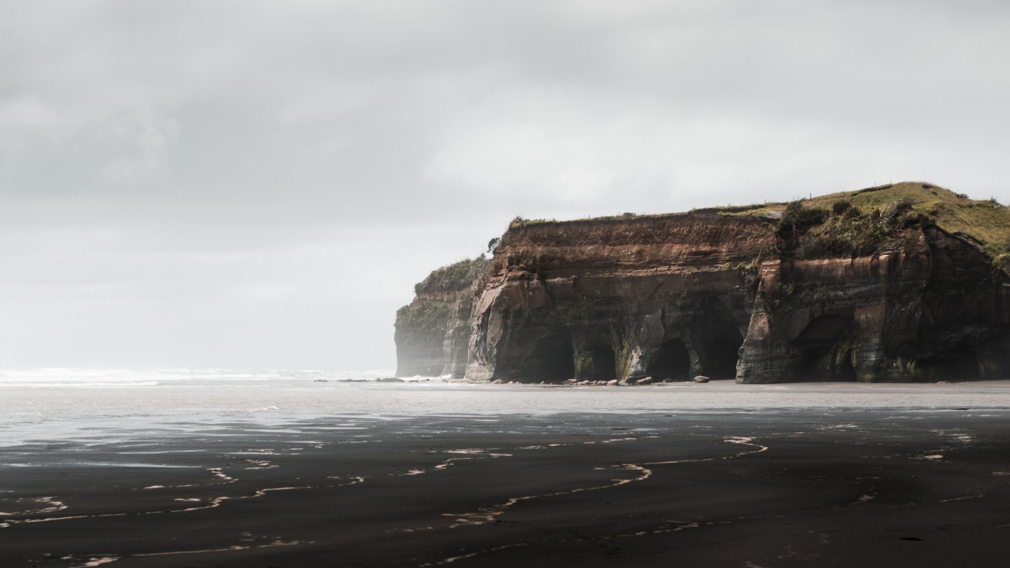 Rock formation seaside in New Zealand